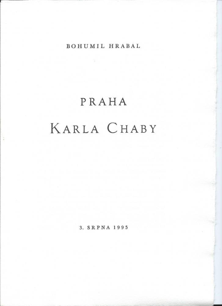 Karel Chaba - Praha - soubor